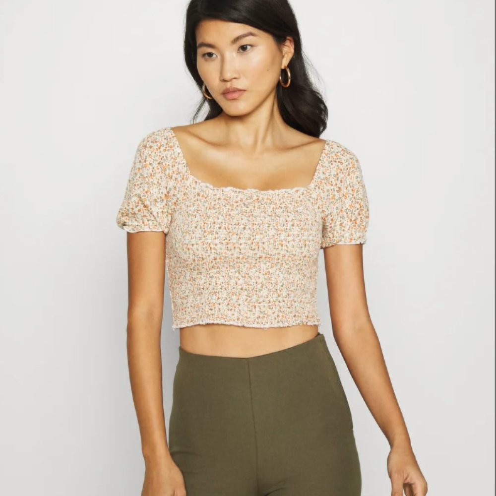 Aerie Smoked Puff Sleeve Top